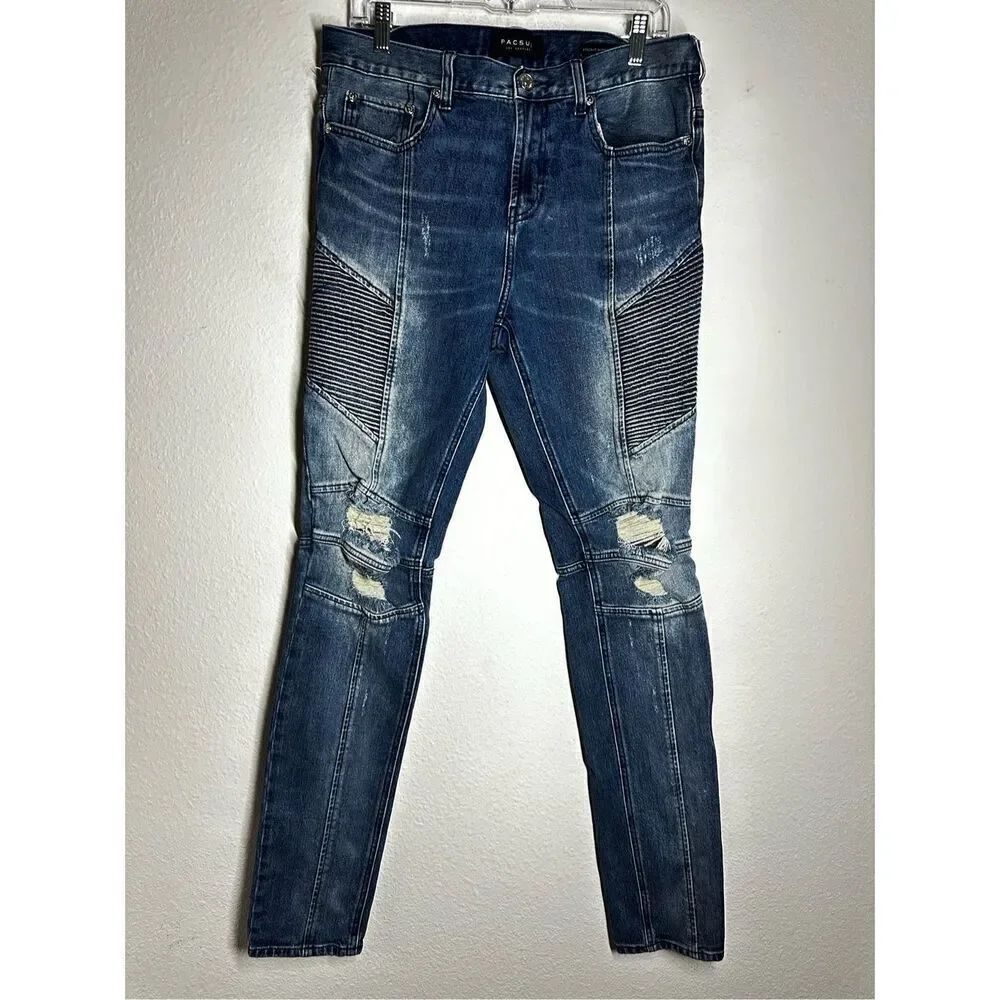 PacSun Men’s Moto Skinny Distressed Jeans Size 32X32